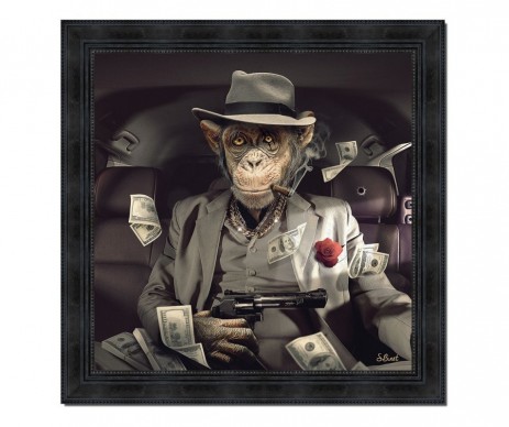 BINET SINGE MAFIA 68X68CM