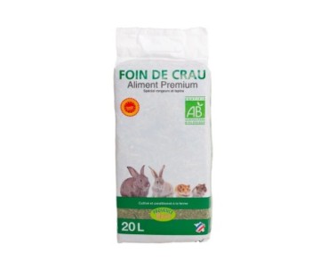 FOIN DE CRAU AOP PREMIUM 20L POUR LAPINS ET RONGEURS
