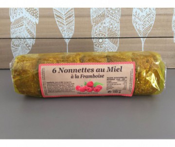 6 NONNETTES AU MIEL FOURREES AUX FRAMBOISES