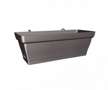 LOT 1 JARDINIERE ROMEO 50CM AVEC SUPPORT+SOUCOUPE TAUPE