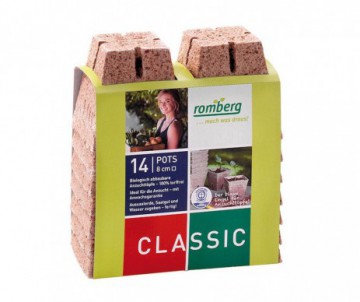 POTS CARRES DIAMETRE 8CM X14 BIODEGRADABLE