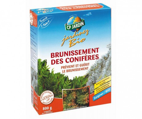CONTRE LE BRUNISSEMENT DES CONIFERES 800GR -  40L DE PULVERISTATION OU DE 8 A 32M2 PAR EPANDAGE - CP JARDIN