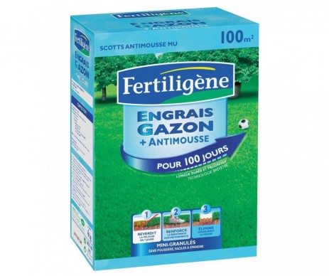 ENGRAIS GAZON ANTI-MOUSSES 4KG - POUR 100M2 - FERTILIGENE
