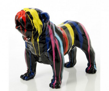 BULLDOGUE FRANCAIS TRASH NOIR TAILLE M HAUTEUR 70 CM