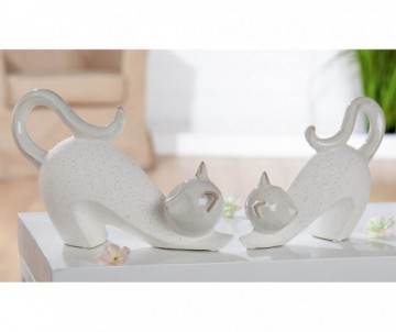 CHAT EN CERAMIQUE DECOR GRANITO HAUTEUR 18C