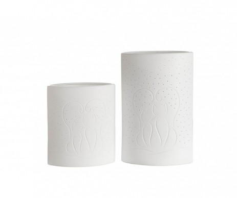 LAMPE EN PORCELAINE HAUTEUR 28CM COUPLE CHAT