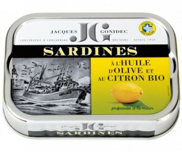 SARDINES HUILE D'OLIVE CITRON BIO