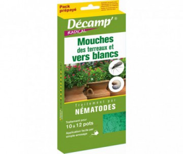 NEMATODES CONTRE LES MOUCHES DES TERREAUX - SURFACE TRAITEE 10 A 12 POTS - PACK PREPAYE - DECAMP