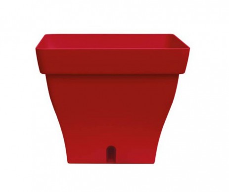 BAC RESRVE D'EAU PAPYRUS CARRE 32CM ROUGE