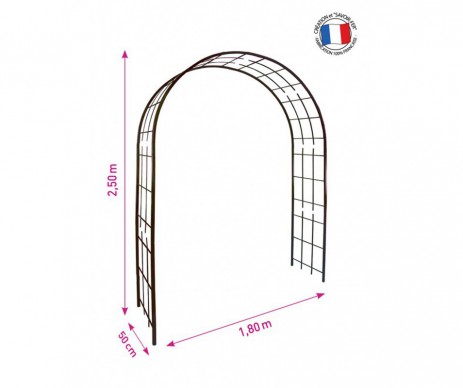 ARCHE DOUBLE TREILLAGE 2.5X1 8M FER VIEILLI