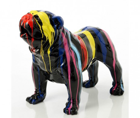 BULLDOGUE FRANCAIS TRASH NOIR TAILLE M HAUTEUR 70 CM