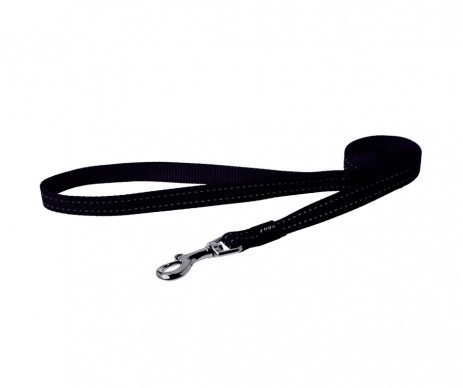 LAISSE UTILITY POUR CHIEN 11MM NOIR COUTURES REFLECHISSANTES