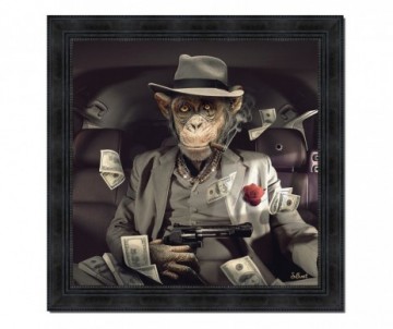 BINET SINGE MAFIA 68X68CM