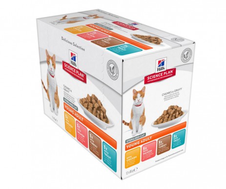 FELINE YOUNG ADULT STERILISED PACK DE 3 POULET 3 SAUMON 3 CANARD 3 TRUITE 12X85GR