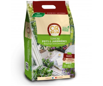 TERREAU REMPOTAGE PRATIQUE 20L - BIO - OR BRUN