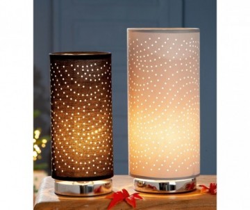 LAMPE EN TISSU SPOTLIGHT GRIS HAUTEUR 28CM