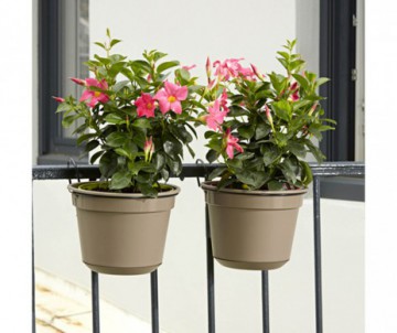POT SUNNY DIAMETRE 25CM TAUPE AVEC SUPPORT
