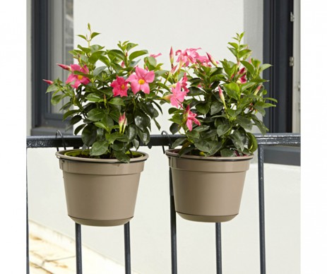POT SUNNY DIAMETRE 25CM TAUPE AVEC SUPPORT