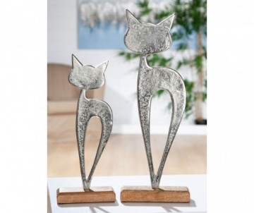 CHAT LUNA BOIS HAUTEUR 32CM