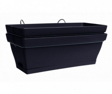 JARDINIERE ROMEO VIOLINE DE 50CM SOUCOUPE+SUPPORT LOT DE 2