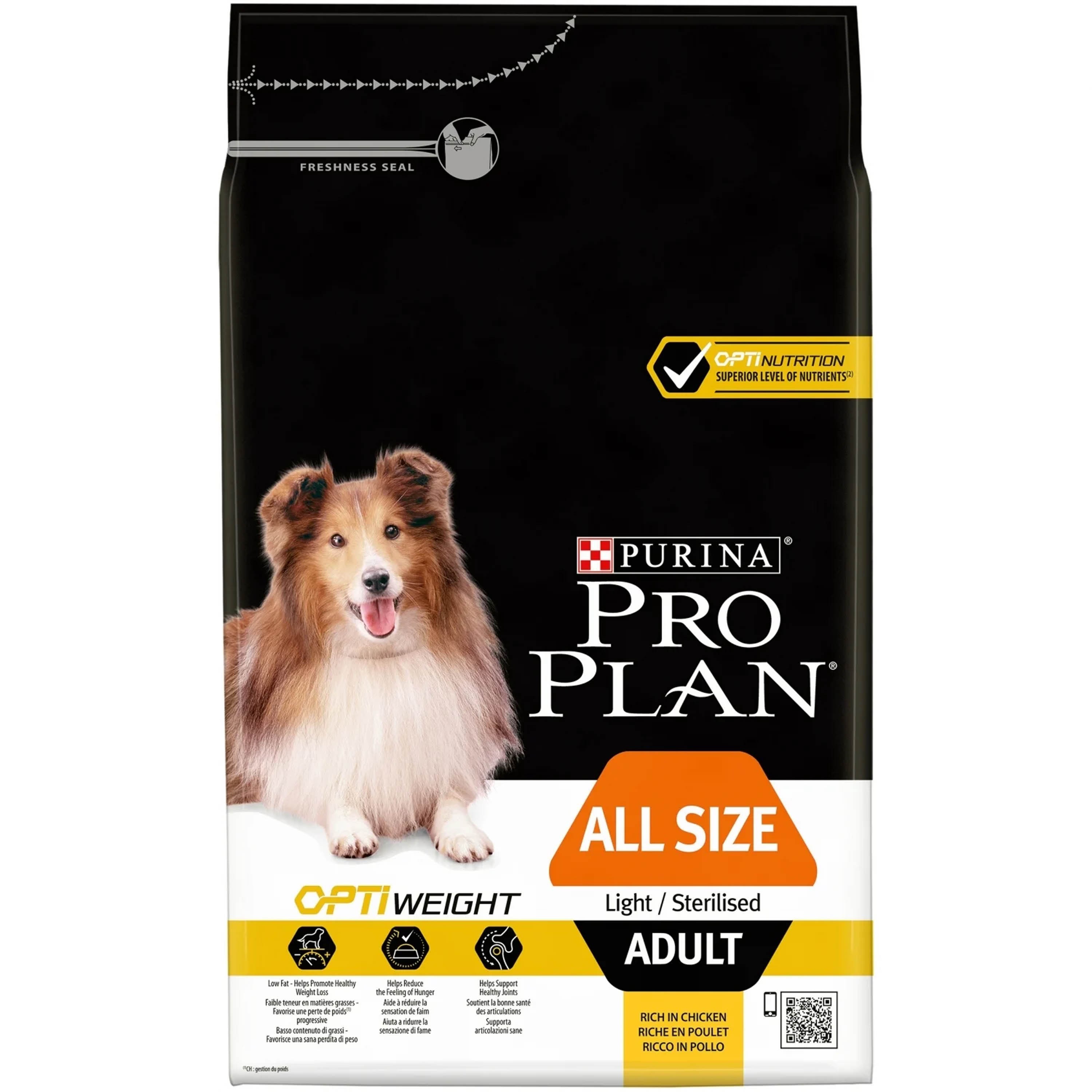 CROQUETTES DOG ADULT ALL SIZE LIGHT STERILISED POULET 3KG NESTLE PURINA