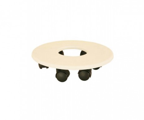 SUPPORT 6 ROULETTES D23CM BLANC