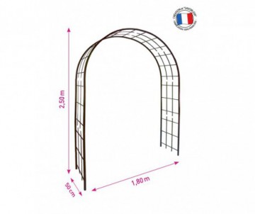 ARCHE DOUBLE TREILLAGE 2.5X1 8M FER VIEILLI