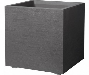 POT CARRE CUBE GRAVITY 39 CM CARBONE CÔTES 39 CM X HAUTEUR 39 CM