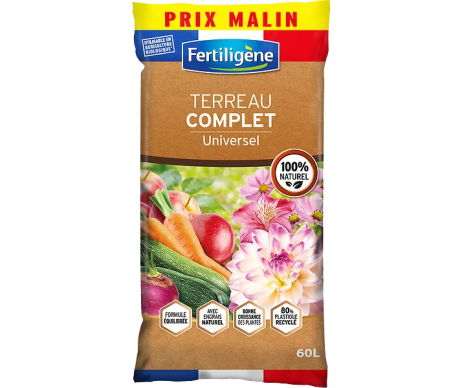 TERREAU COMPLET UNIVERSEL 60L FERTILIGENE