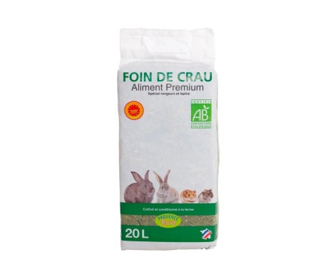 FOIN DE CRAU AOP PREMIUM 20L POUR LAPINS ET RONGEURS
