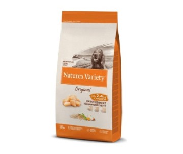 CROQUETTES POUR CHIEN NATURE'S VARIETY MEDIUM MAXI ADULT POULET 10K + 2GRATUITS