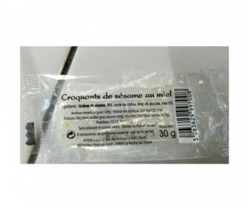 CROQUANT DE SESAME AU MIEL 30G APIDIS